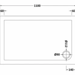 Nuie 1100 x 700 Rectangle Shower Tray - Free Waste Included | Durable & Stylish -Bathroom Sales Shop Nuie 1100x700 rect tech