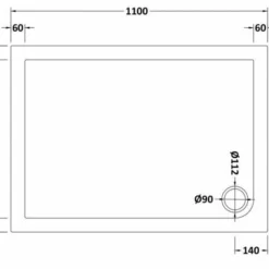 Nuie 1100 x 800mm Rectangle Shower Tray - Free Waste Kit Included | Durable & Stylish Shower Solution -Bathroom Sales Shop Nuie 1100x800 rect tech