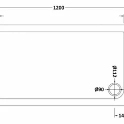 Nuie 1200 x 700 Rectangle Shower Tray with FREE Waste - Premium Quality -Bathroom Sales Shop Nuie 1200x700 rect tech