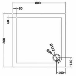 Nuie 800 X 800 Square Shower Tray with Free Waste – Durable & Stylish -Bathroom Sales Shop Nuie 800x800 Sq tech