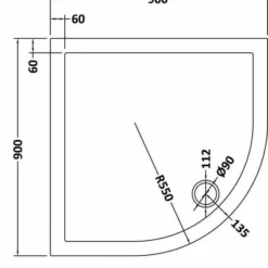 Nuie 900 X 900mm Slate Grey Quadrant Shower Tray with FREE Waste | Durable & Stylish -Bathroom Sales Shop Nuie 900x900 quad tech