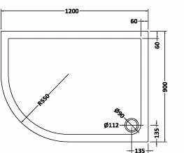 Nuie 1200 X 900 Left-Handed Offset Quadrant Shower Tray Slate Grey - FREE Waste | High-Quality Shower Tray 4 Nuie 1200 X 900 Left-Handed Offset Quadrant Shower Tray Slate Grey - FREE Waste | High-Quality Shower Tray - Image 2