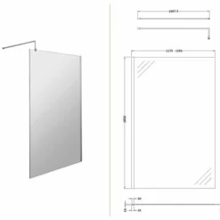 1200mm Walk In Shower Screen - Nuie | Frameless Glass Enclosure for Modern Bathrooms -Bathroom Sales Shop Nuie WRSC12 Wetroom Screen tech