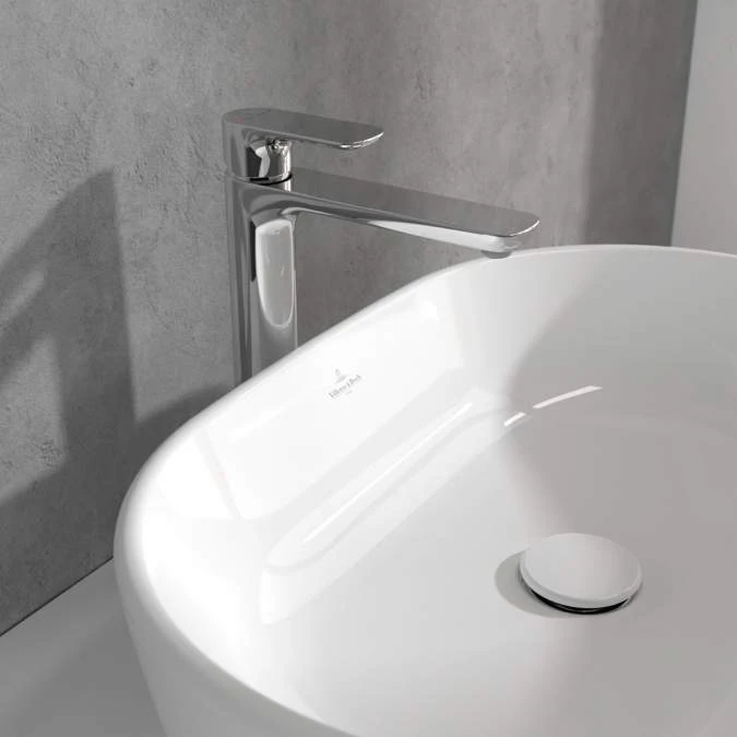 Villeroy & Boch O.novo Single Lever Tall Basin Mixer Tap Chrome - Modern Bathroom Tap 4 Villeroy & Boch O.novo Single Lever Tall Basin Mixer Tap Chrome - Modern Bathroom Tap - Image 2