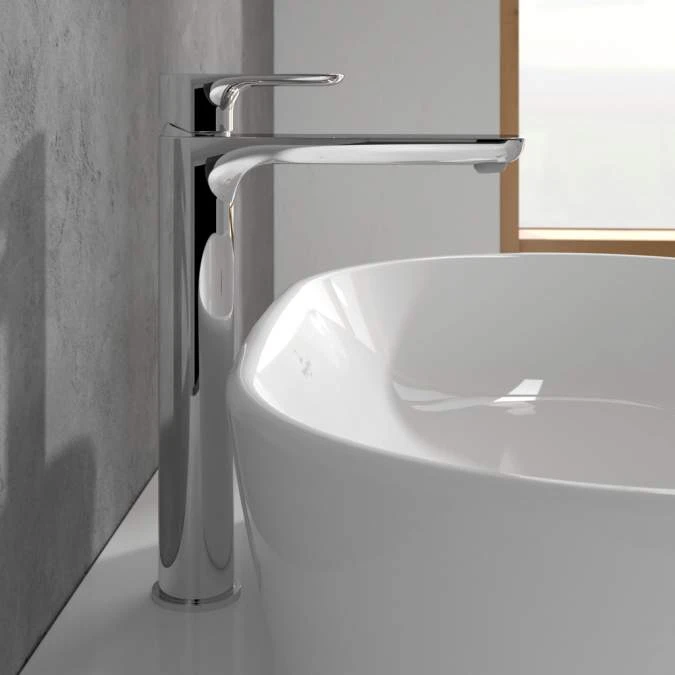 Villeroy & Boch O.novo Single Lever Tall Basin Mixer Tap Chrome - Modern Bathroom Tap 5 Villeroy & Boch O.novo Single Lever Tall Basin Mixer Tap Chrome - Modern Bathroom Tap - Image 3
