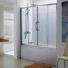 Lakes 1800mm Over Bath Double Sliding Bath Screen - Elegant & Functional Showering Solution -Bathroom Sales Shop Over Bath Semi Frameless Double Slider Door 1 3