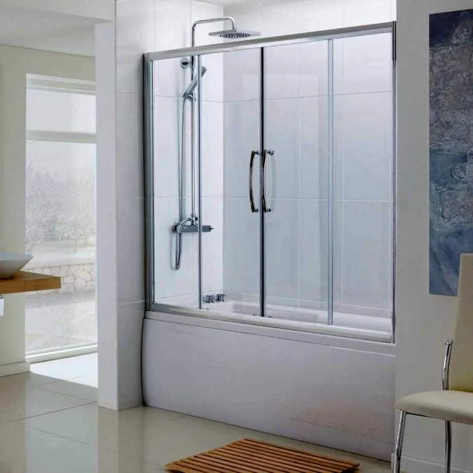 Lakes 1800mm Over Bath Double Sliding Bath Screen - Elegant & Functional Showering Solution 3 Lakes 1800mm Over Bath Double Sliding Bath Screen - Elegant & Functional Showering Solution