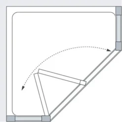 Semi-Framed Pentagon Bi-fold Shower Door with Side Panels - Silver - Lakes - Classic | Pentangle Shower Enclosure -Bathroom Sales Shop Pentagon Line Drawing