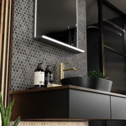 HiB Platform LED Bathroom Mirror 600mm - Modern Illuminated Vanity Mirror with Touch Control 9 HiB Platform LED Bathroom Mirror 600mm - Modern Illuminated Vanity Mirror with Touch Control -Bathroom Sales Shop Platform Lifestyle 4 2