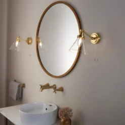 Pomeranian Wall Light - Brushed Brass | Modern Bathroom Lighting -Bathroom Sales Shop Pomeranian Wall Light Brass Lifestyle5