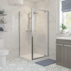 Prime 760mm Pivot Door Shower Enclosure | Durable & Stylish Shower Door -Bathroom Sales Shop Prime Pivot Side