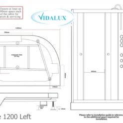 Vidalux Pure 1200 Hydro Massage Shower Cabin - Black Glass, Left Handed, 1200 x 800mm -Bathroom Sales Shop Pure 1200 Left