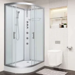 Vidalux Pure 1200 Hydro Massage Shower Cabin - White, Right Handed, 1200 x 800mm