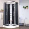 Vidalux Pure 800 Hydro Massage Shower Cabin - 800x800mm Black Glass | Luxury Shower Enclosure