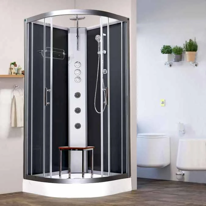 Vidalux Pure 800 Hydro Massage Shower Cabin - 800x800mm Black Glass | Luxury Shower Enclosure 3 Vidalux Pure 800 Hydro Massage Shower Cabin - 800x800mm Black Glass | Luxury Shower Enclosure