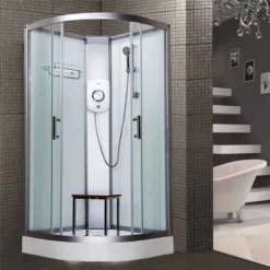 Vidalux Pure E 1000 Shower Cabin 1000x1000mm with Triton Electric Shower | Compact & Stylish