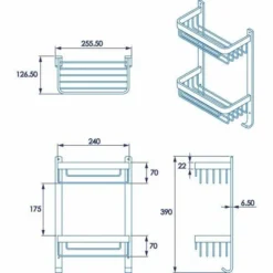 Croydex Premium Large Two Tier Shower Caddy - Rust-Free Bathroom Organiser - 390 x 255 x 125mm 5 Croydex Premium Large Two Tier Shower Caddy - Rust-Free Bathroom Organiser - 390 x 255 x 125mm -Bathroom Sales Shop QM770841 tech
