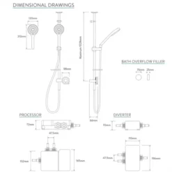 Aqualisa Q Exposed Digital Shower with Adjustable Shower Head - HP/COMBI | Modern Shower Valve -Bathroom Sales Shop QTE.02.BT .HP tech