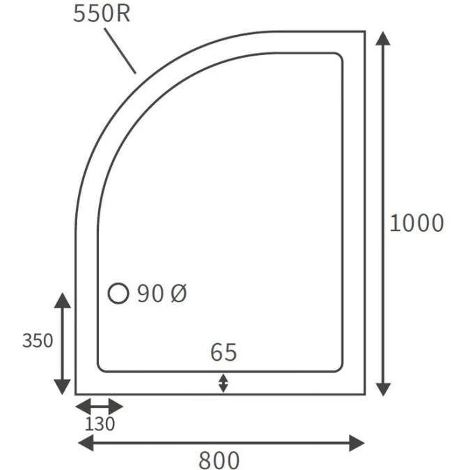 Deluxe 1000 X 800mm Left Hand Offset Quadrant Tray with Free Chrome Waste - Premium Shower Tray 5 Deluxe 1000 X 800mm Left Hand Offset Quadrant Tray with Free Chrome Waste - Premium Shower Tray - Image 3