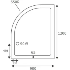 Deluxe 1200 x 900mm Left Hand Offset Quadrant Shower Tray with Free Chrome Waste -Bathroom Sales Shop RDBS104355 LD