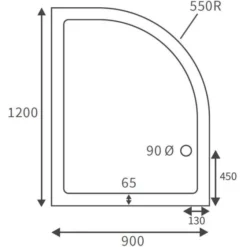 Deluxe 1200 X 900mm Right Hand Offset Quadrant Shower Tray with Free Chrome Waste -Bathroom Sales Shop RDBS104356 LD