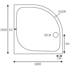 Deluxe 1000mm Quadrant Shower Tray with Free Chrome Waste - High-Quality Showering Solution 7 Deluxe 1000mm Quadrant Shower Tray with Free Chrome Waste - High-Quality Showering Solution -Bathroom Sales Shop RDBS106699 LD
