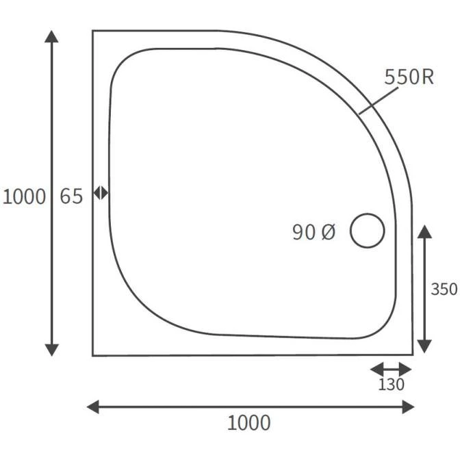 Deluxe 1000mm Quadrant Shower Tray with Free Chrome Waste - High-Quality Showering Solution 5 Deluxe 1000mm Quadrant Shower Tray with Free Chrome Waste - High-Quality Showering Solution - Image 3