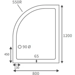 Deluxe 1200 X 800mm Left Hand Offset Quadrant Shower Tray with Free Chrome Waste -Bathroom Sales Shop RDBS106702 LD