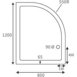 Deluxe 1200 x 800mm Right Hand Offset Quadrant Shower Tray with Free Chrome Waste 7 Deluxe 1200 x 800mm Right Hand Offset Quadrant Shower Tray with Free Chrome Waste -Bathroom Sales Shop RDBS106703 LD