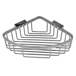 Roman Large Chrome Curved Corner Shower Basket - RSB02 | Durable Bathroom Storage