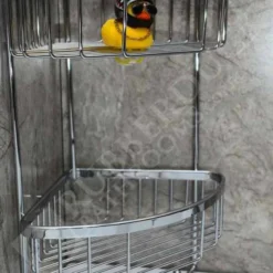 Roman Double Corner Shower Basket With Hook - RSB05 - Chrome | Durable & Stylish Bathroom Organizer 10 Roman Double Corner Shower Basket With Hook - RSB05 - Chrome | Durable & Stylish Bathroom Organizer -Bathroom Sales Shop RSB05 3