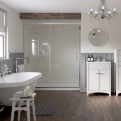 Relax 1000mm Sliding Door Shower Enclosure - Premium Quality, Easy Installation -Bathroom Sales Shop Relax Slider Lifestyle 2 1