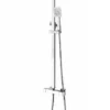 Ripley Square Thermostatic Dual Head Shower Set - Chrome - Signature | Rigid Riser Shower Kit