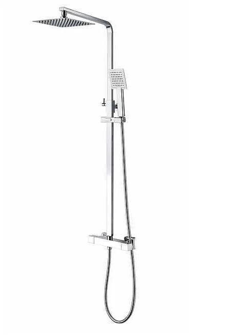 Ripley Square Thermostatic Dual Head Shower Set - Chrome - Signature | Rigid Riser Shower Kit 3 Ripley Square Thermostatic Dual Head Shower Set - Chrome - Signature | Rigid Riser Shower Kit