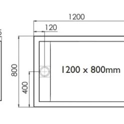 Roman Infinity Shower Tray 1200mm x 800mm - Matt White or Gloss White | Premium Quality Shower Tray -Bathroom Sales Shop Roman Infinity Shower Tray 1200 x 800mm Specification 1