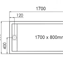 Roman Infinity Shower Tray 1700mm x 800mm - Matt White or Gloss White | Premium Shower Trays -Bathroom Sales Shop Roman Infinity Shower Tray 1700 x 800mm Specification 1