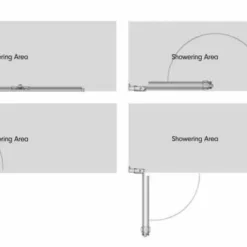 Roman Innov8 800mm Folding Wetroom Panel - Clear Glass Shower Screen -Bathroom Sales Shop Roman Innov8 Folding Wetroom Panel Folding Positions 2