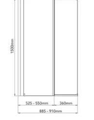 Roman Lumin8 Pivoting Bath Screen - Matt Black Frame | Easy Installation & Modern Design -Bathroom Sales Shop Roman Lumin8 Pivoting Bath Screen Dimensions 1