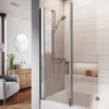 Roman Lumin8 Pivoting Bath Screen - Chrome Frame | Hinged Shower Screen -Bathroom Sales Shop Roman Lumin8 V8BV13S Pivoting Bath Screen Chrome Frame