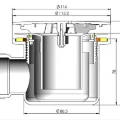 Scudo 90mm Fast Flow Shower Waste Brushed Brass - High-Performance Shower Drain 7 Scudo 90mm Fast Flow Shower Waste Brushed Brass - High-Performance Shower Drain -Bathroom Sales Shop S0061 Scudo brass waste