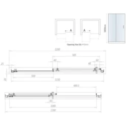 Scudo S6 Brushed Brass Sliding Shower Door - 1200mm | Premium Sliding Shower Enclosure -Bathroom Sales Shop S6 BBGLASS015 LD