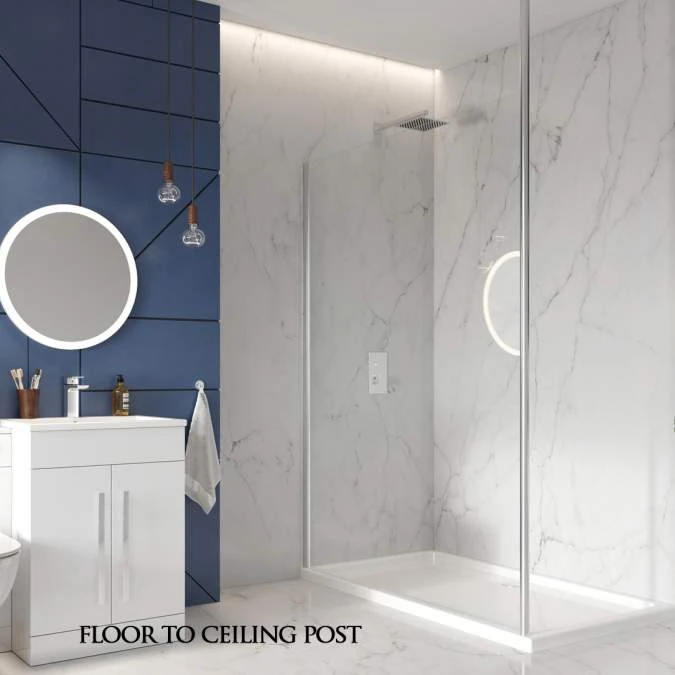 S8 Wetroom Shower Screen 1200mm - Chrome | Premium Walk-In Shower Glass 5 S8 Wetroom Shower Screen 1200mm - Chrome | Premium Walk-In Shower Glass - Image 3