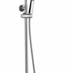 White Space Dual Control Bar Valve - Fixed Head & Slide Rail - Chrome Finish | Rigid Riser Shower Kit