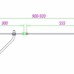 Sommer Extended Radius Over Bath Screen With Fixed Panel - Premium Hinged Shower Screen -Bathroom Sales Shop SOB56 57 line drawing
