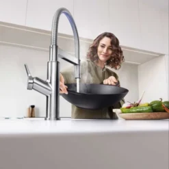 Blanco Solenta - S PVD Steel Kitchen Tap - 522405 | Sleek Monobloc Design -Bathroom Sales Shop SOLENTA S CHROME LIFESTYLE 1