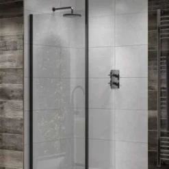 Sommer 1100mm Black Wetroom Glass Panel - Modern Walk-In Shower Screen -Bathroom Sales Shop SOWBK40 main image 5