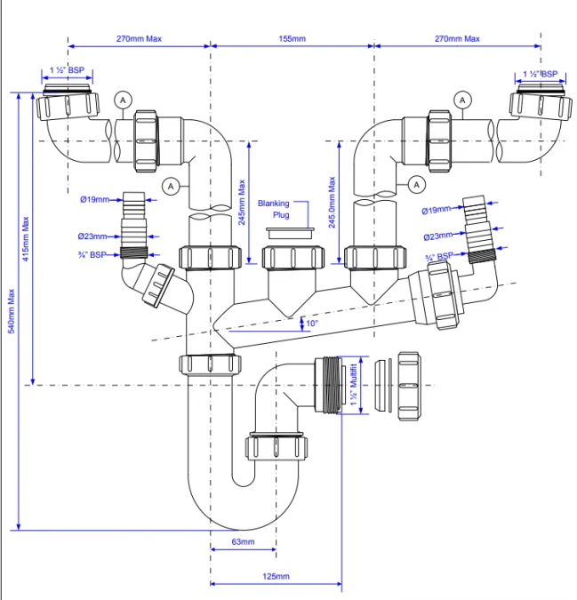 McAlpine SSK2 Spacesaver Kitchen Sink Waste Kit - Compact & Durable Plumbing Solution 4 McAlpine SSK2 Spacesaver Kitchen Sink Waste Kit - Compact & Durable Plumbing Solution - Image 2