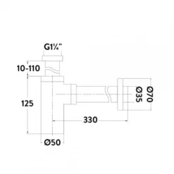Scudo Minimalist Bottle Trap Chrome - Elegant Basin Waste Solution -Bathroom Sales Shop Scudo Minimalist Basin Trap Chrome Tech
