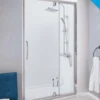 1000mm Semi-Frameless Pivot Shower Door with Integrated In-Line Panel - Lakes Classic Collection -Bathroom Sales Shop Semi Frameless Pivot Door With In Line Panel