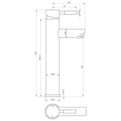 Shetland Tall Basin Mixer - Modern Bathroom Tap with High Spout -Bathroom Sales Shop Shetland tall basin mixer tech
